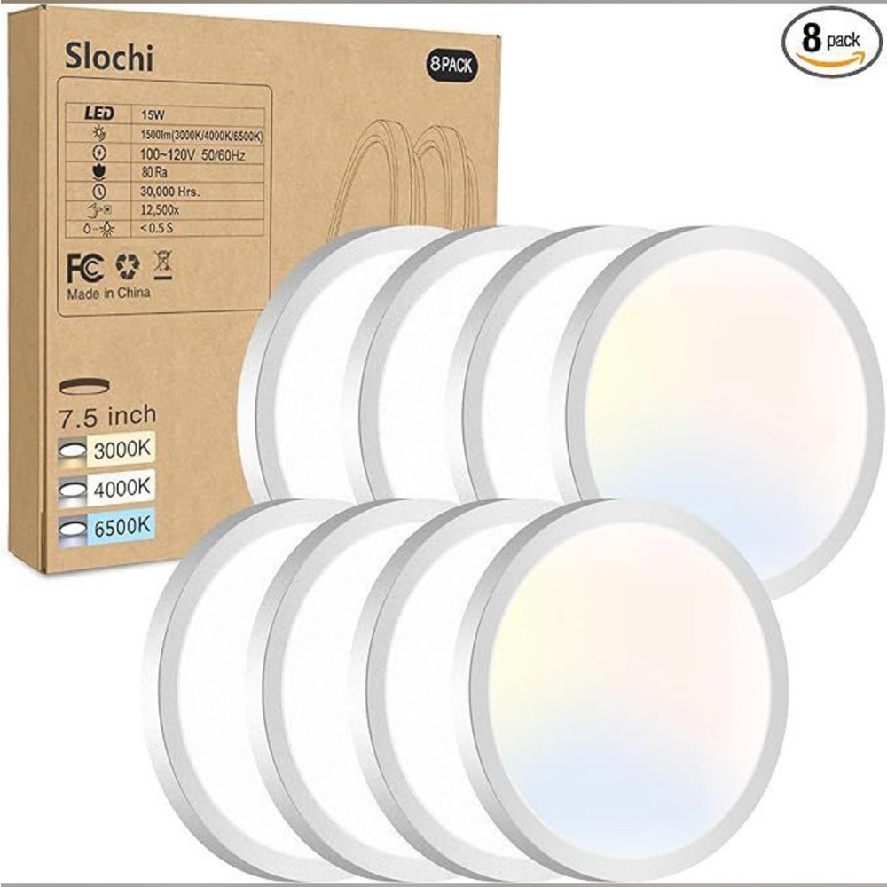 8PACK LED Flush Mount Ceiling Light Fixture